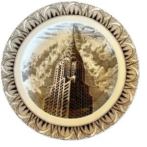222 Fifth Slice of Life Salad/ Dessert Plate Chrysler Building 8 inches